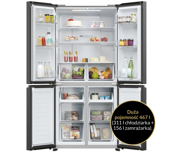 Haier Seria 5 HCR3818ENPT Pełny No Frost 181,5cm Komora świeżości Czarny - Kup na Raty - RRSO 0%