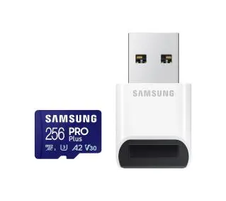 Samsung PRO Plus microSDXC 256GB U3 A2 V30 + czytnik