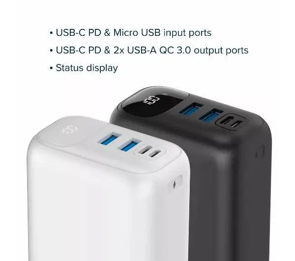 Canyon PB-301 Biały 30000mAh OC 3.0 PD 20W Biały