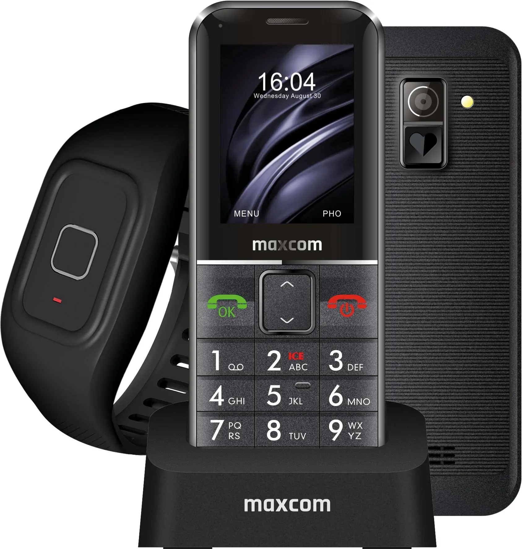 Telefon Maxcom Comfort MM 735 2,2" 2Mpix Czarny + opaska SOS
