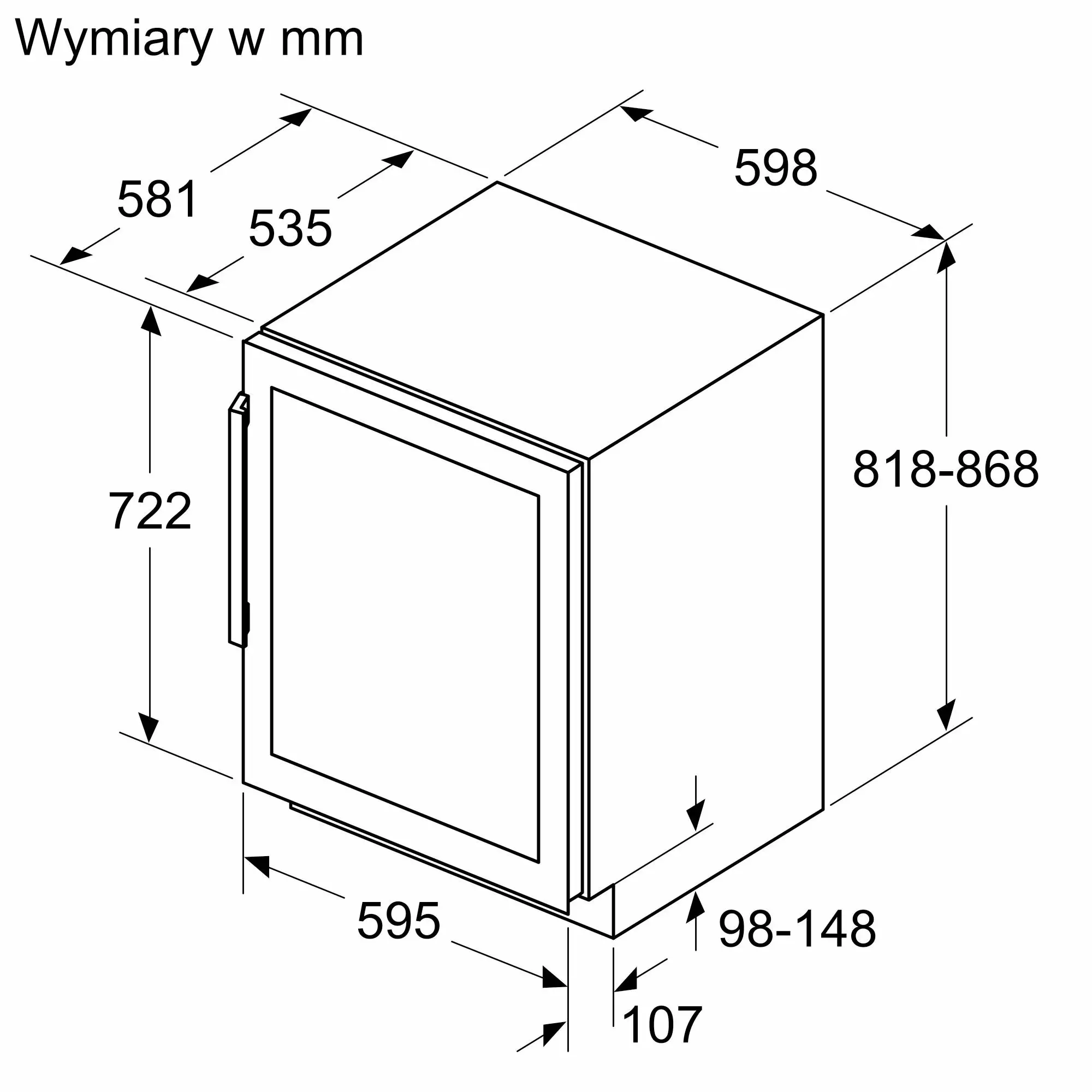 Chłodziarka do wina Siemens iQ500 KU21WAHG0 44 butelki