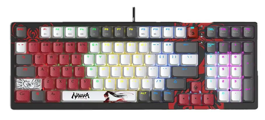 Klawiatura mechaniczna A4tech Bloody S98 Naraka BLMS Red Czarno-szary