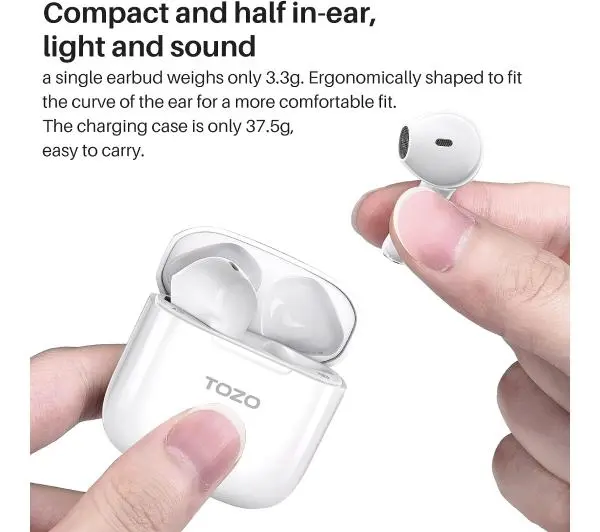 Tozo A3 Douszne Bluetooth 5.3 Biały