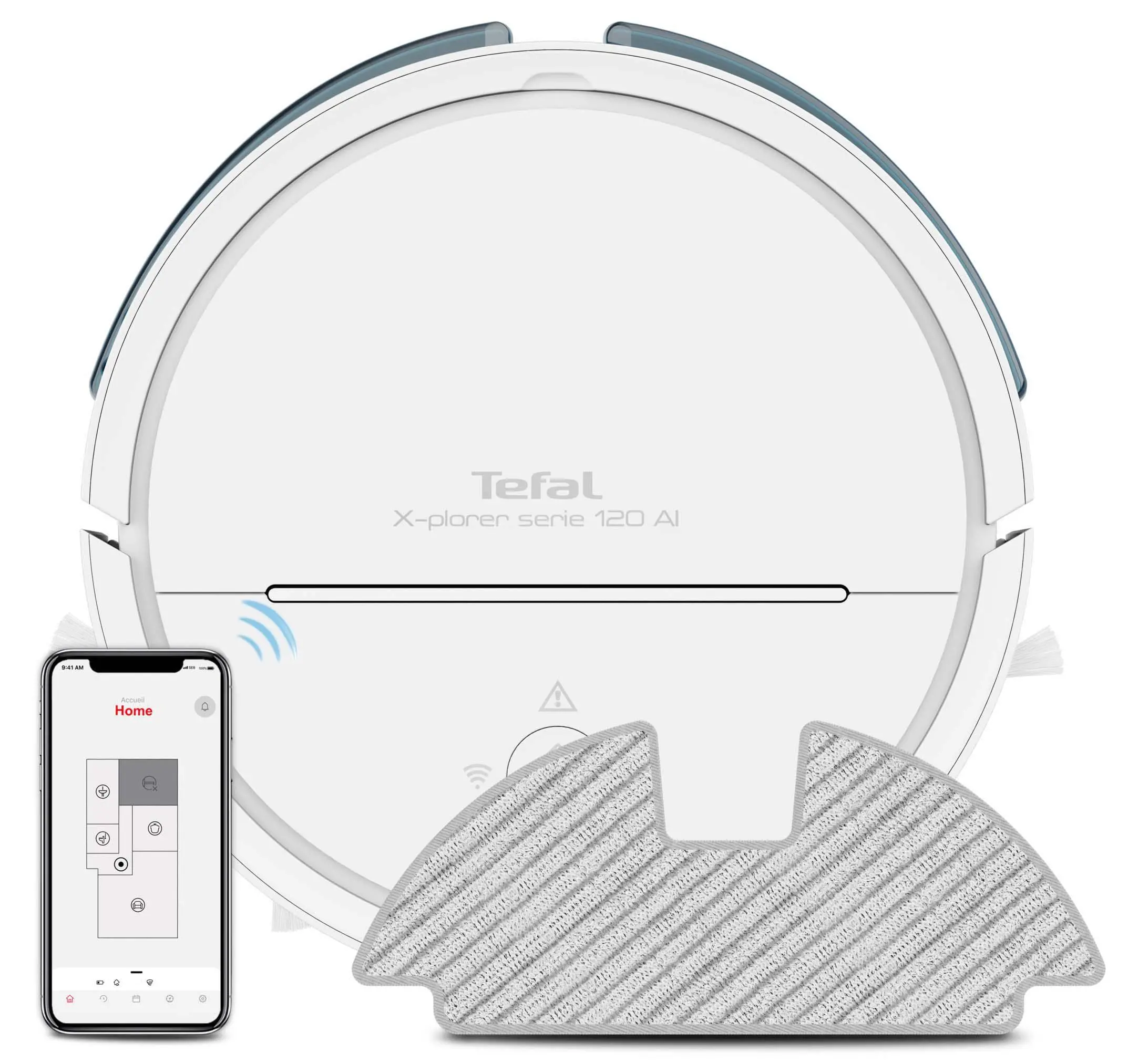 Robot sprzątający Tefal X-plorer Serie 120 AI RG7867 Funkcja mopowania Tworzenie mapy pomieszczenia 65dB AI