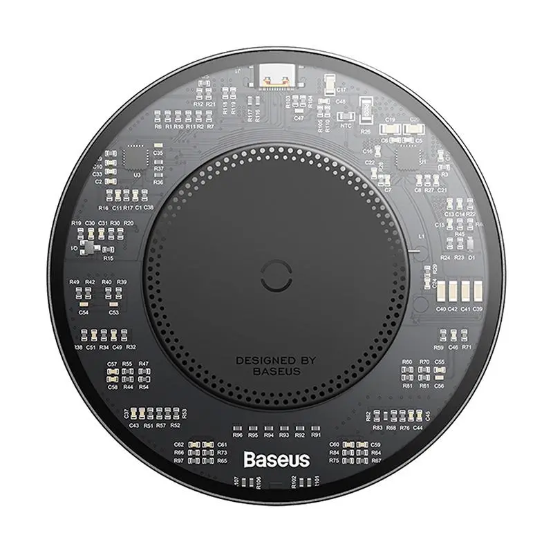 Ładowarka indukcyjna Baseus Simple 2 15W z kablem USB-C do USB-C Czarny