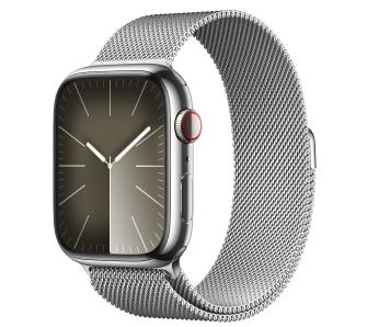 Smartwatch Apple Watch Series 9 GPS + Cellular koperta 45mm ze stali nierdzewnej Srebrny bransoleta mediolańska Srebrna