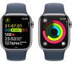 Smartwatch Apple Watch Series 9 GPS + Cellular koperta 41mm ze stali nierdzewnej Srebrny pasek sportowy Niebieski M/L