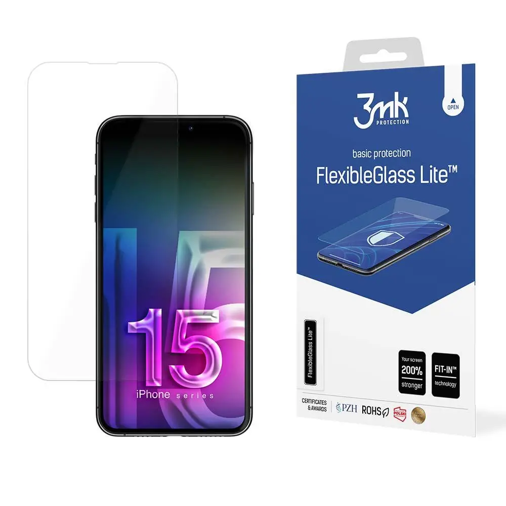 Szkło hybrydowe 3mk FlexibleGlass Lite do iPhone 15