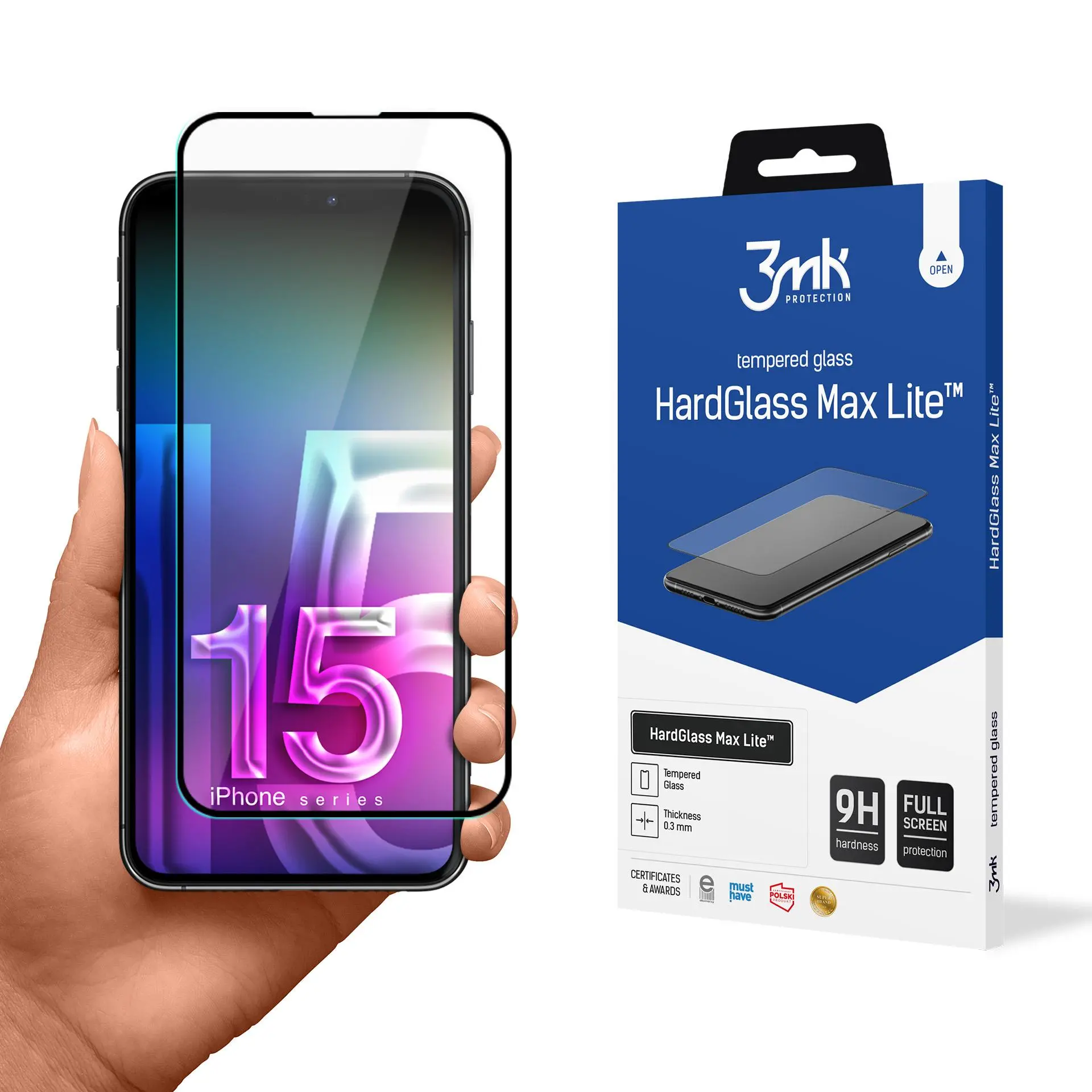 Szkło hartowane 3mk HardGlass Max Lite do iPhone 15 Pro