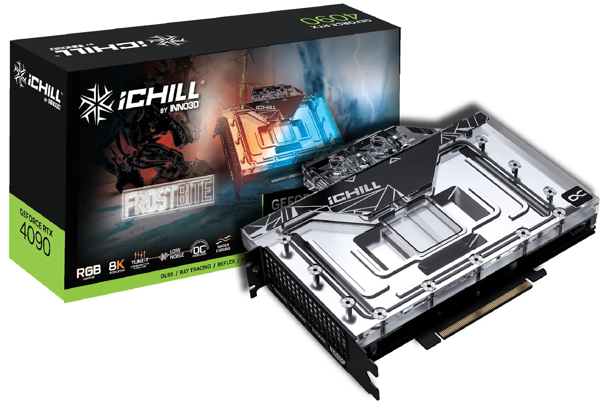 Karta graficzna Inno3D GeForce RTX 4090 ICHILL Frostbit DLSS 3e 24GB GDDR6X 384bit DLSS 3
