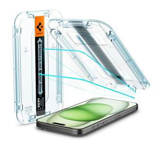 Szkło hartowane Spigen z aplikatorem Glas.tR EZ Fit do iPhone 15 - 2 pack