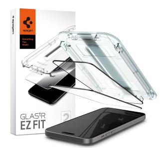 Szkło hartowane Spigen z aplikatorem Glas.tR EZ Fit FC do iPhone 15 Czarny - 2 pack