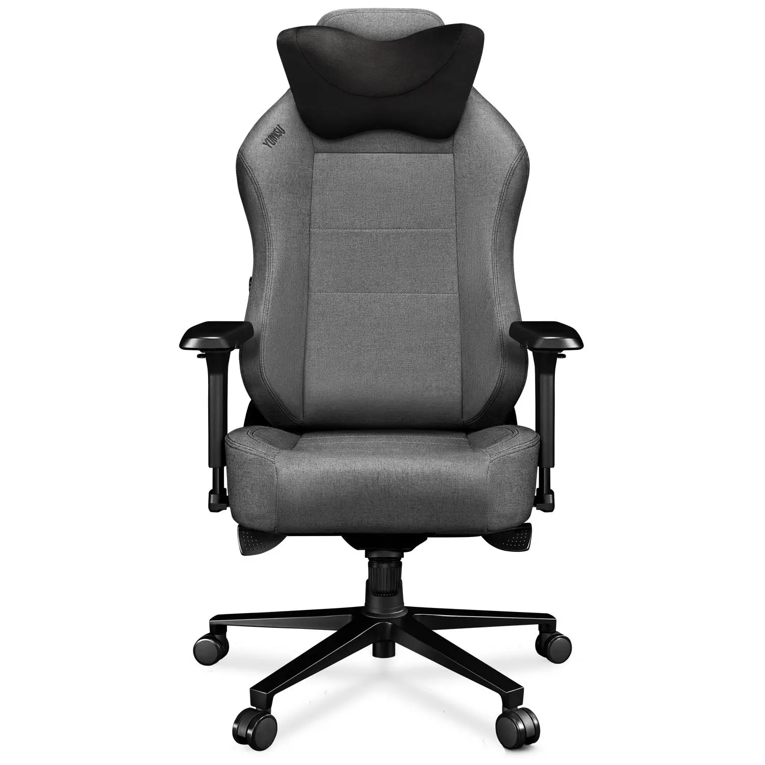 Fotel Yumisu 2054 Tkanina Biurowy do 150kg Tkanina Jasnoszaro-czarny