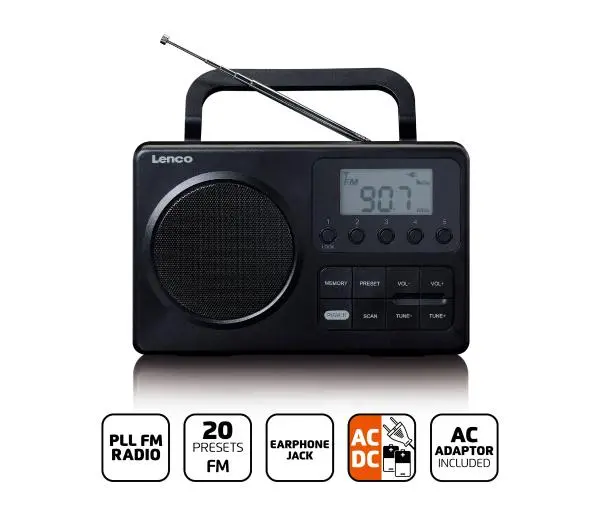 Lenco MPR-035BK Radio FM Czarny