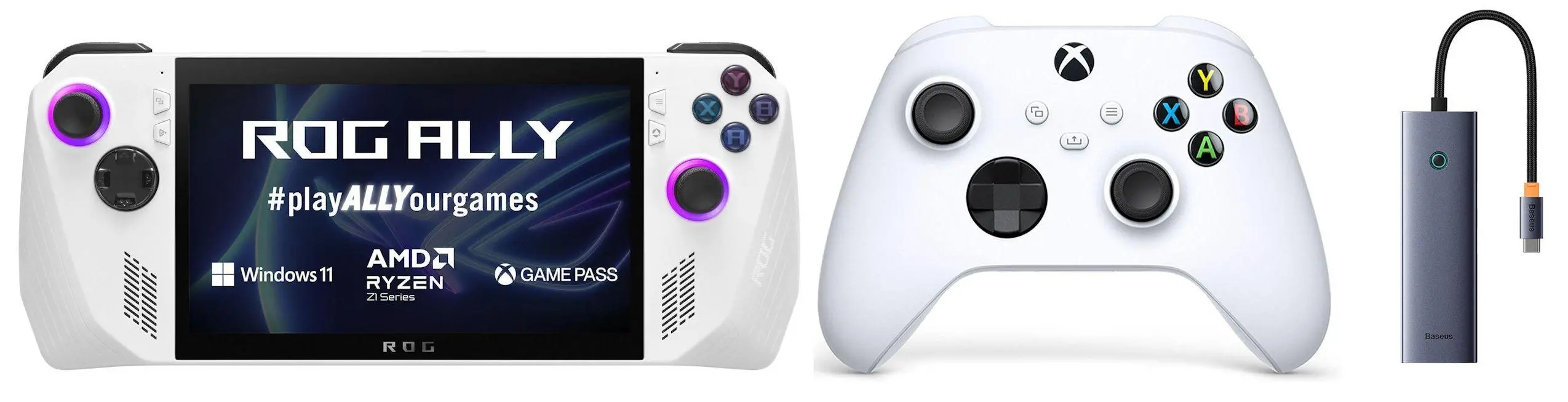 Konsola ASUS ROG Ally RC71L-NH001W AMD Ryzen Z1 Extreme 7” FHD IPS Win11 GP Ultimate 3 m-ce + hub UltraJoy + pad Xbox