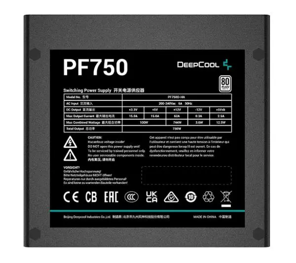 DeepCool PF750 750W 80+ Czarny