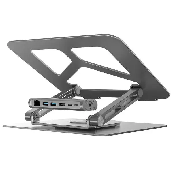 Podstawka na laptopa Unitek D1109A USB-C HDMI 4K PD 100W z odłączanym HUB'em Szary