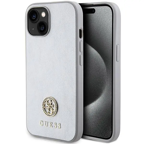 Etui Guess Strass Metal Logo GUHCP15MPS4DGPS do iPhone 15 Plus Srebrny