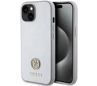 Guess Strass Metal Logo GUHCP15MPS4DGPS do iPhone 15 Plus Srebrny