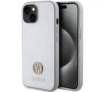 Etui Guess Strass Metal Logo GUHCP15MPS4DGPS do iPhone 15 Plus Srebrny