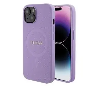Guess Saffiano MagSafe GUHMP15MPSAHMCU do iPhone 15 Plus Purpurowy