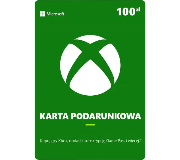 Karta podarunkowa Xbox 100 zł [bon agencyjny] Obecnie dostępne tylko w sklepach stacjonarnych RTV EURO AGDDostęp po opłaceniu zakupu