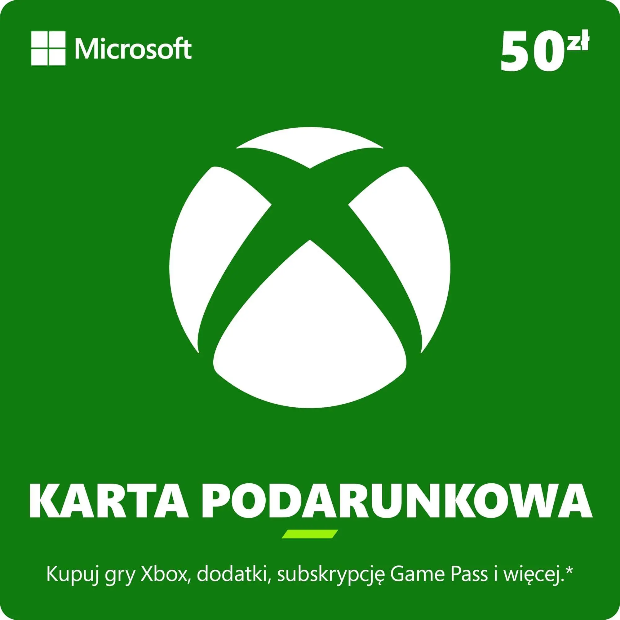 Karta podarunkowa Xbox 50 zł [bon agencyjny] Obecnie dostępne tylko w sklepach stacjonarnych RTV EURO AGD