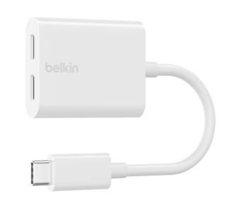Adapter Belkin RockStar F7U081BTWH audio 2x USB-C, Biały