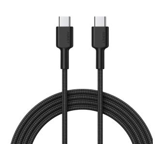 Kabel Aukey USB-C - USB-C 2,0 QC 18W 0,9m Czarny