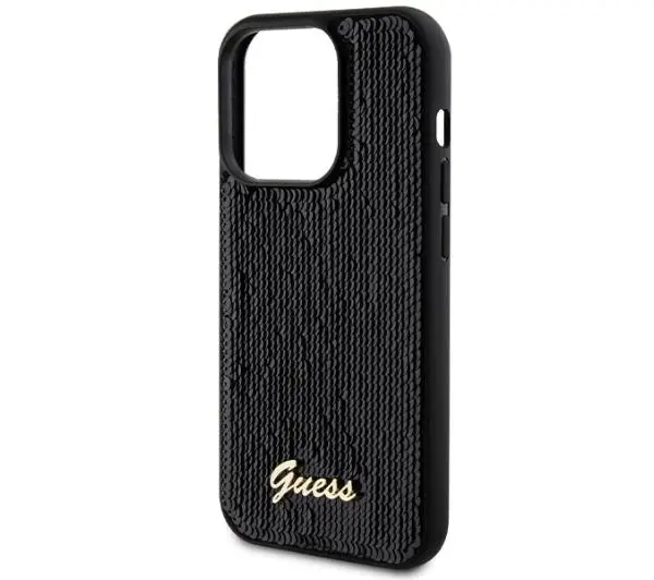 Guess Sequin Script Metal GUHCP13XPSFDGSK do iPhone 13 Pro Max Czarny