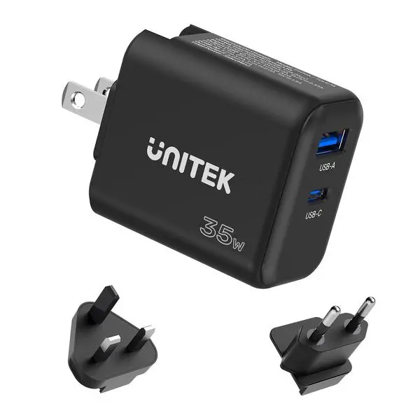 Ładowarka sieciowa Unitek GaN Power Delivery 35W USB-C USB-A Czarny