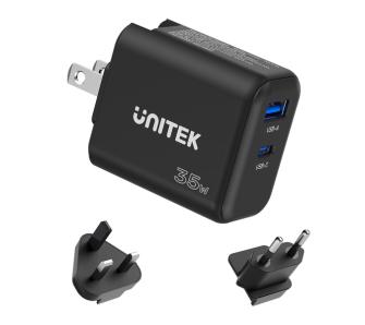 Ładowarka sieciowa Unitek GaN Power Delivery 35W USB-C USB-A Czarny
