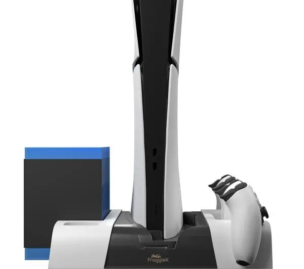 FroggieX FX-P5-C4-W chłodząca i ładująca do PS5 Slim