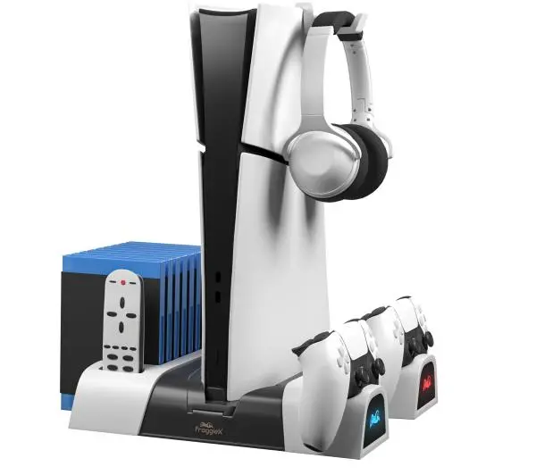 FroggieX FX-P5-C4-W chłodząca i ładująca do PS5 Slim