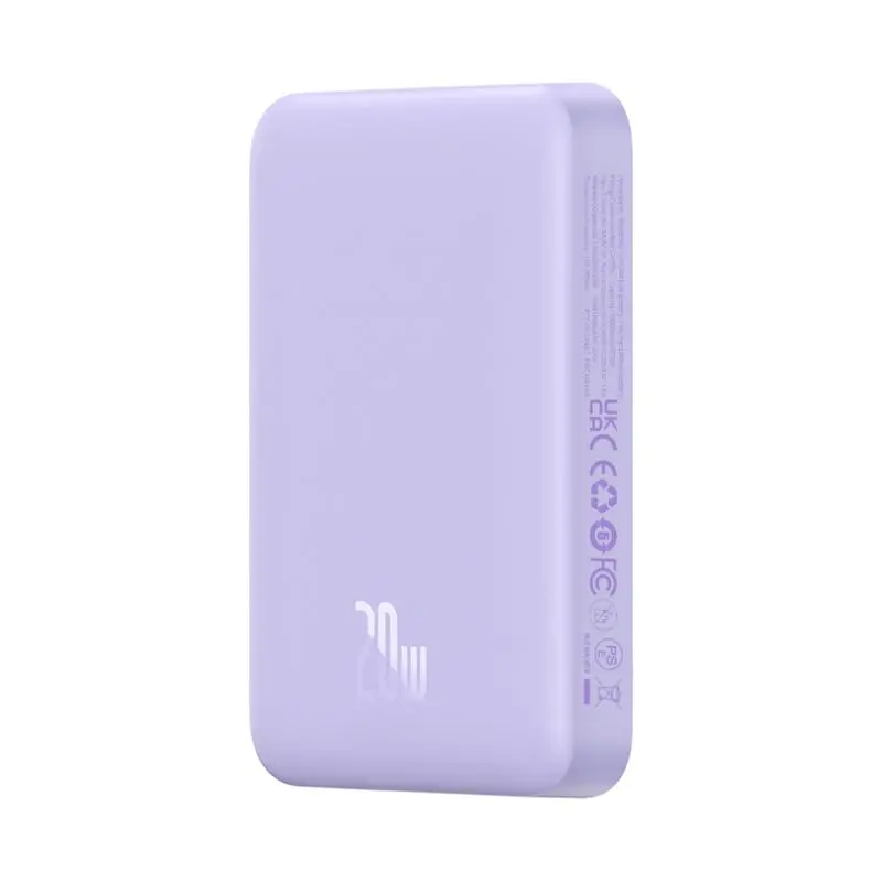фото Зовнішній акумулятор (павербанк) Baseus Magnetic Bracket Mini 10000mAh 20W Purple (P10059001513-00)