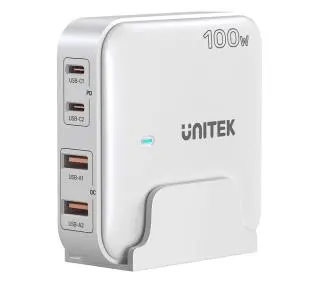 Unitek GaN 100W 2xUSB-A+2xUSB-C Biały