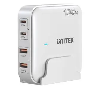 Ładowarka biurkowa Unitek GaN 100W 2xUSB-A+2xUSB-C Biały