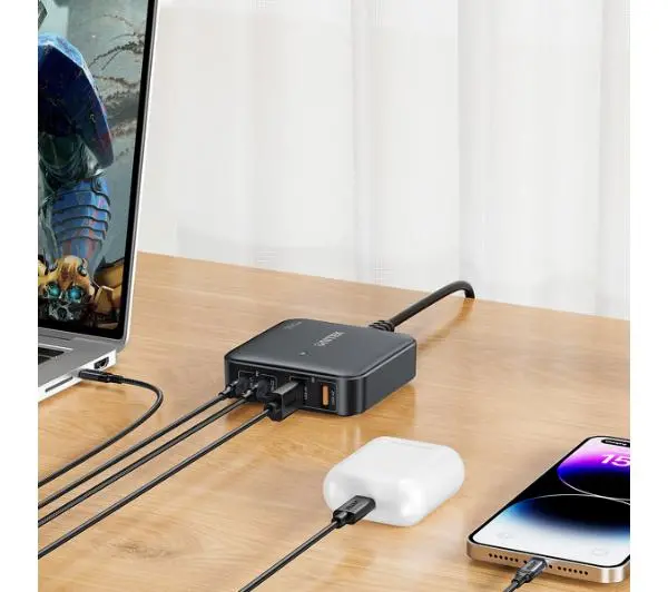 Unitek GaN 100W 2xUSB-A+2xUSB-C Biały