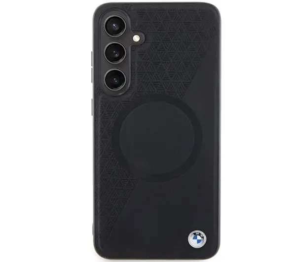 BMW Leather Half Textured & Circle MagSafe do Samsung Galaxy S24 Czarny