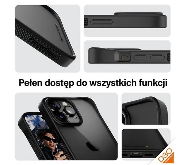 PanzerGlass ClearCase do iPhone 15 Pro Max Czarny