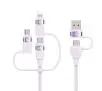 Kabel USAMS U85 2xUSB-C USB Micro-USB Lightning 6w1 100W 2m Fioletowy