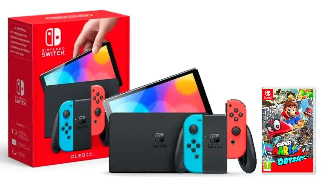 Nintendo Switch OLED Czerwono-niebieski + Super Mario