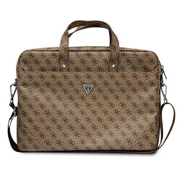 Torba na laptopa Guess Saffiano 4G Hot Stamp Triangle Logo GUCB15P4TW 16" Brązowy