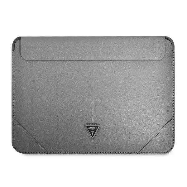 Etui na laptop Guess Saffiano Triangle Logo GUCS16PSATLG 16" Srebrny