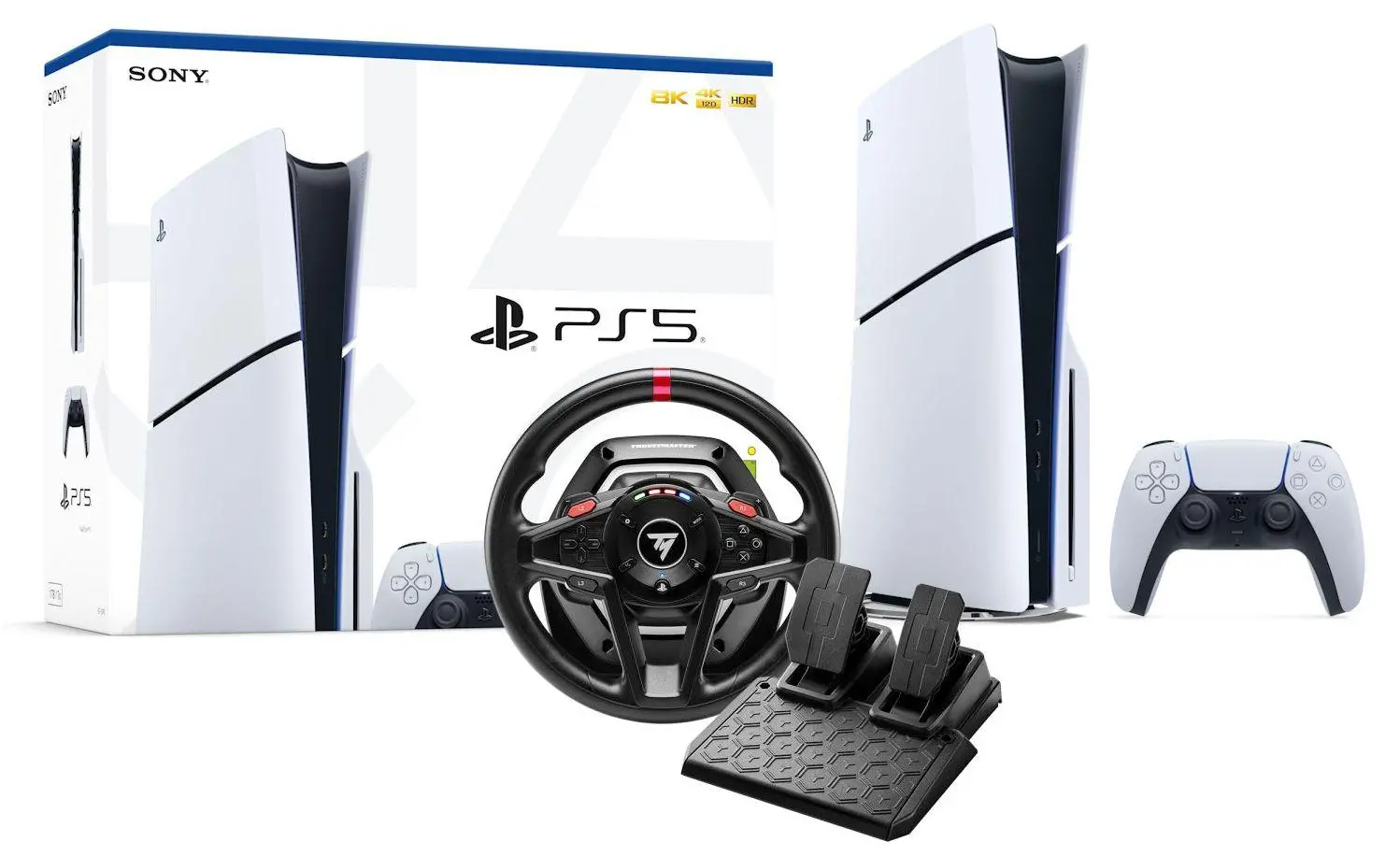 Konsola Sony PlayStation 5 Slim D Chassis (PS5) 1TB z napędem + kierownica Thrustmaster T128