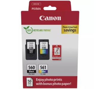 Zestaw tuszów Canon PG-560/CL-561 Czarny + Kolor 15,8ml + Papier fotograficzny