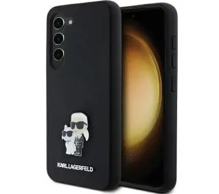 Karl Lagerfeld Hardcase Silicone Karl&Choupette Metal Pin do Samsung Galaxy S24 Czarny