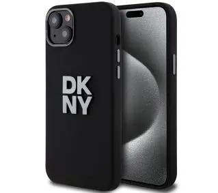 DKNY Hardcase Liquid Silicone Metal Logo do iPhone 15 Plus Czarny