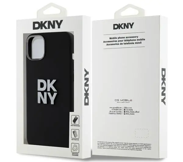 DKNY Hardcase Liquid Silicone Metal Logo do iPhone 15 Plus Czarny