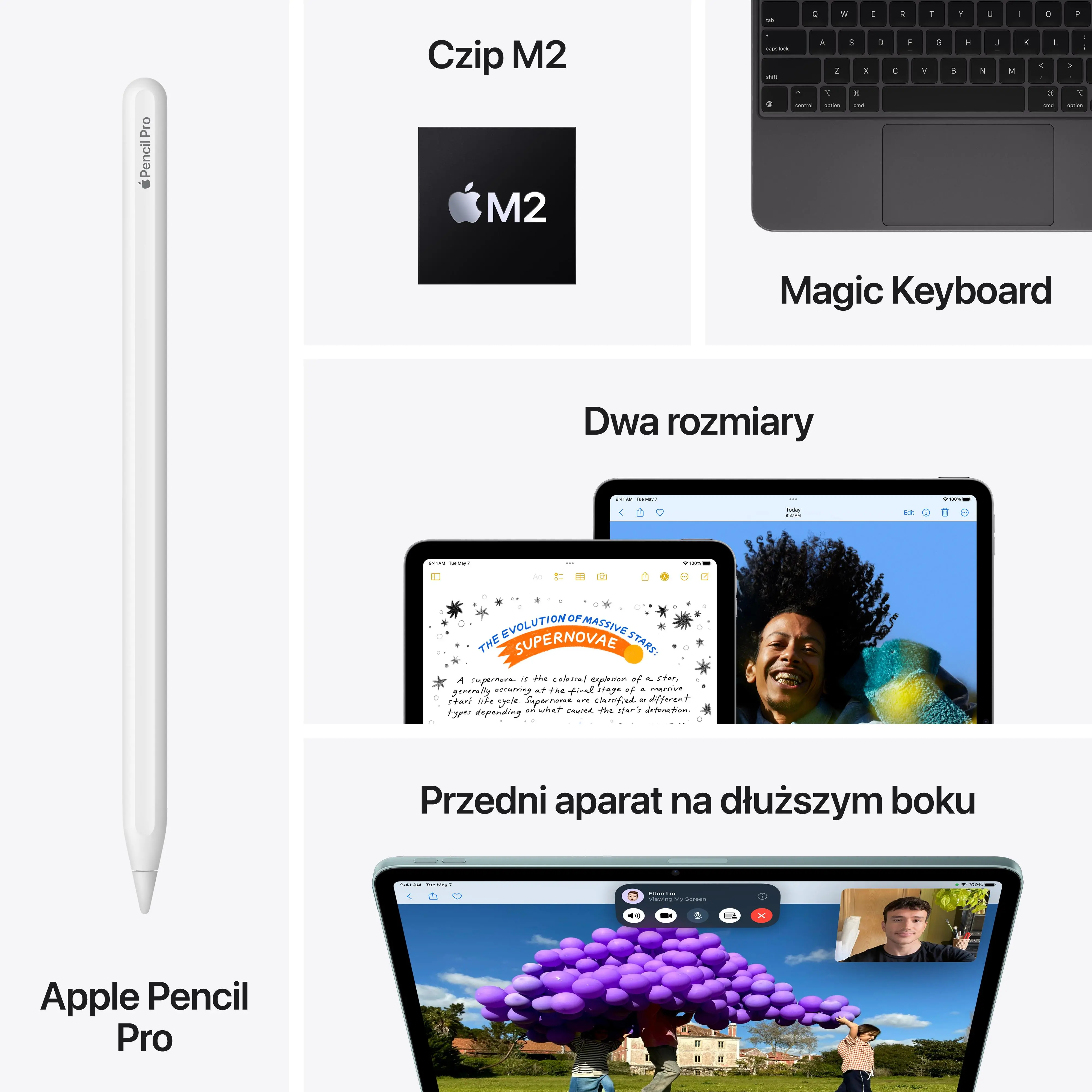 Apple iPad Air 6 gen 2024 13" 8/128GB Wi-Fi Księżycowa poświata